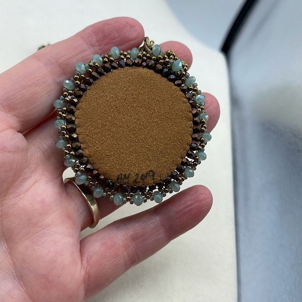 Artisan repurposed Serpentine stone pendant and necklace. - Picture 5 of 10